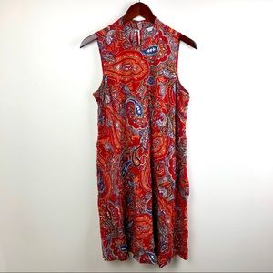J-Jill Scarlet VP Paisley Sleeveless Dress Small